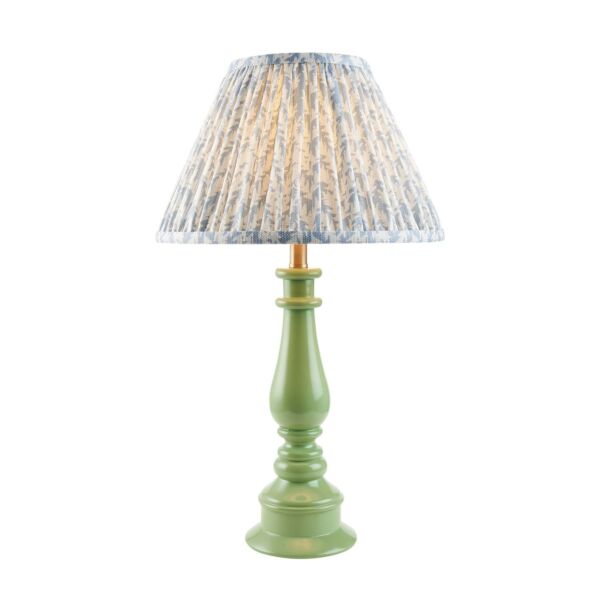 Endon Lighting - Myrtle & Leaf 30cm - 114916 - Green Warm Brass Blue Table Lamp With Shade