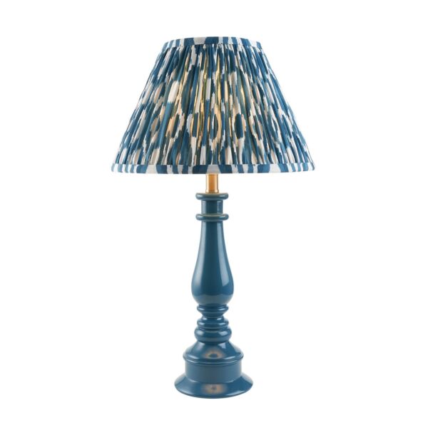 Endon Lighting - Myrtle & Ikat 30cm - 114942 - Blue Warm Brass Table Lamp With Shade