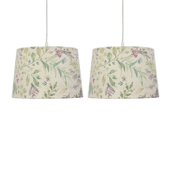 Set of 2 Voyage - Floral Print 28cm Pendant or Lamp Shades