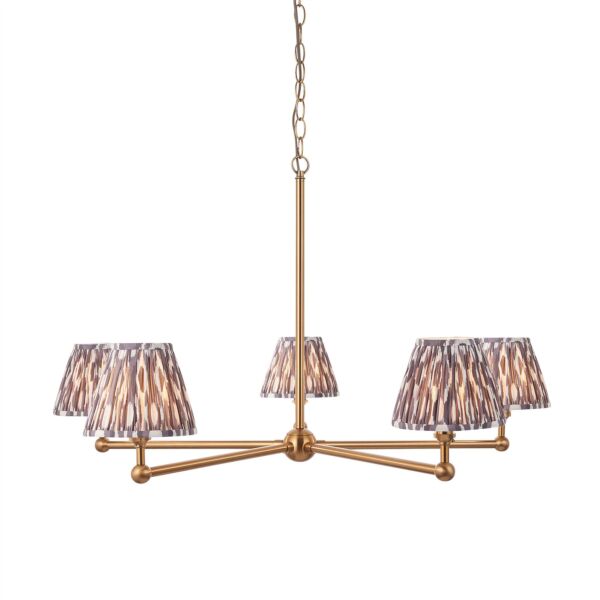 Endon Lighting - Santiago - 115017 - Aged Brass Grey 5 Light Ceiling Pendant Light