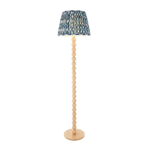 Endon Lighting - Cane & Ikat 40cm - 114346 - Natural Bamboo Blue Floor Lamp