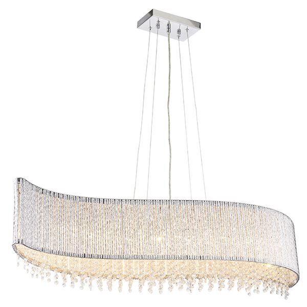 Endon Lighting - Galina - 81979 - Chrome Clear Crystal Glass 8 Light Bar Ceiling Pendant Light