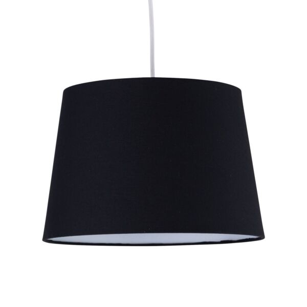Black Cotton 28cm Tapered Cylinder Pendant or Lamp Shade