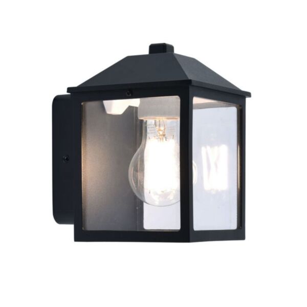 Lutec - Spire - 5290603012 - Black Clear IP44 Outdoor Wall Light