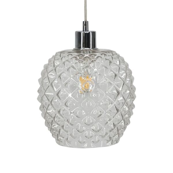 Baine - Clear Textured Glass Easy Fit Pendant Shade