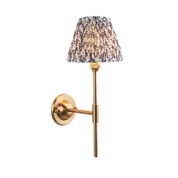 Endon Lighting - Dome T Bar & Leaf 16cm - 115605 - Aged Brass Grey Wall Light