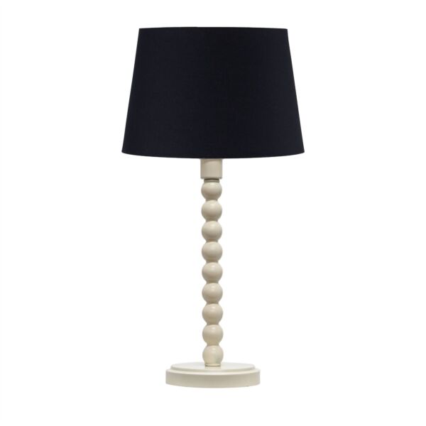 Bobbin - Ivory Lamp with Black Cotton Shade