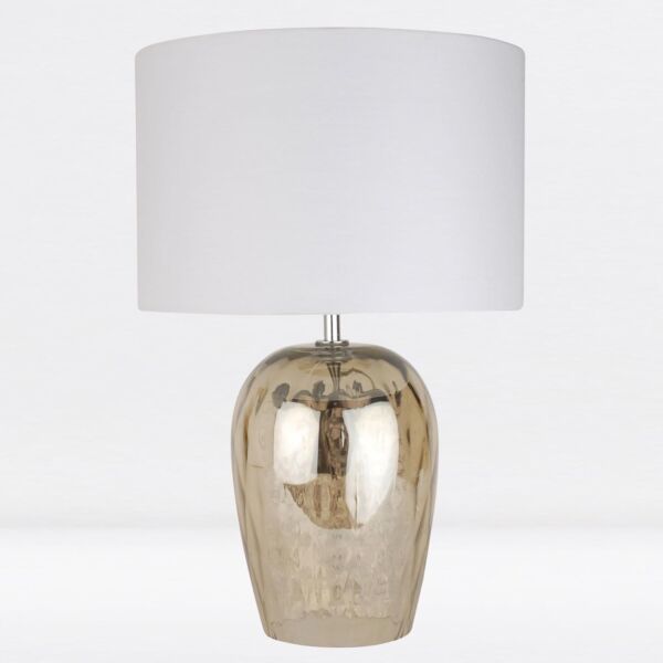 Dual Lit Beaded Glass Lamp with Ivory Shade