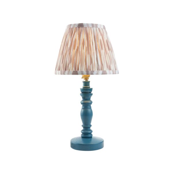 Endon Lighting - Bibury & Ikat 20cm - 115096 - Blue Aged Brass Neutral Table Lamp With Shade