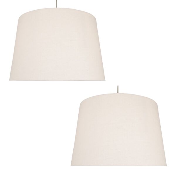 Set of 2 Linen - Natural Linen 40cm Lightshade for Pendants or Lamps