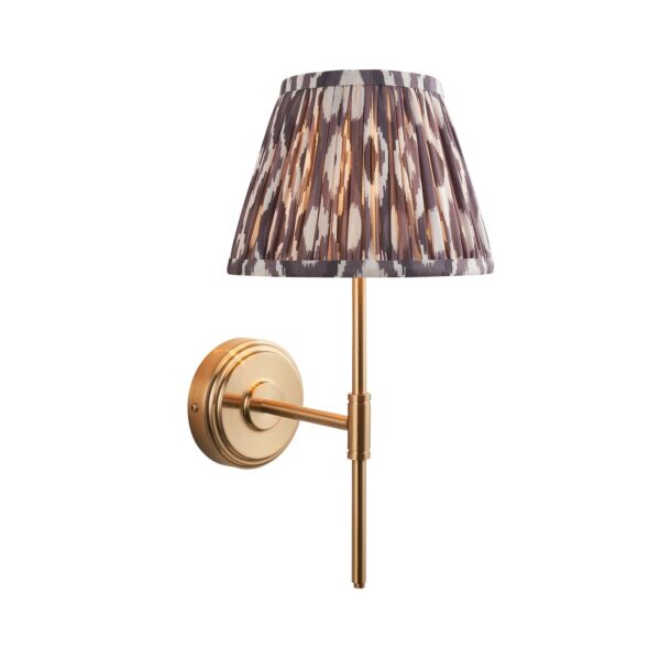 Endon Lighting - Step T Bar & Ikat 20cm - 116067 - Aged Brass Grey Wall Light