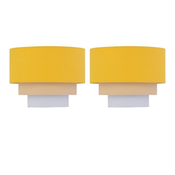 Set of 2 Gabi - Ochre Ombre Linen 22cm Table Lamp Shades
