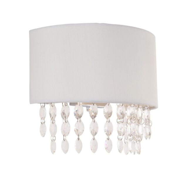 Endon Lighting - Malmesbury - 94372 - Chrome Clear Crystal Glass Silver Grey Wall Washer Light