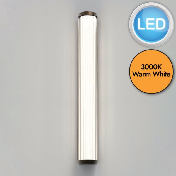 Astro Lighting - Versailles - 1380082 - LED Bronze Clear Ribbed Glass IP44 Bathroom Strip Wall Light