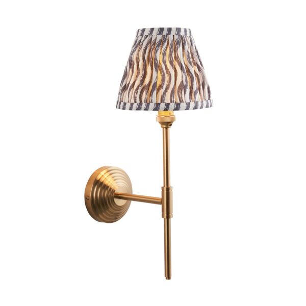 Endon Lighting - Obelisk T Bar & Ripple 16cm - 115694 - Aged Brass Grey Wall Light