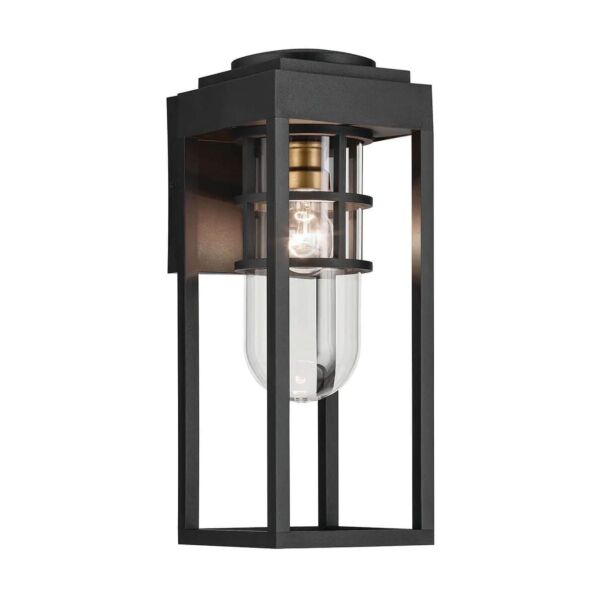Kichler Lighting - Hone - KL-HONE-M-BKT - Black Clear Glass IP44 Outdoor Wall Light