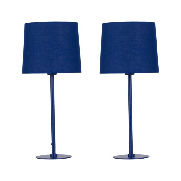 Colours - Set of 2 Navy Blue 40cm Lamps