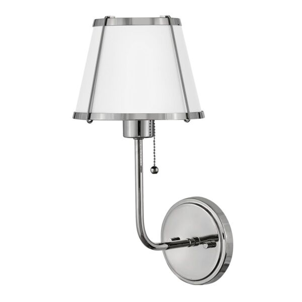 Hinkley Lighting - Clarke - HK-CLARKE1-PN-WH - Nickel White Wall Light