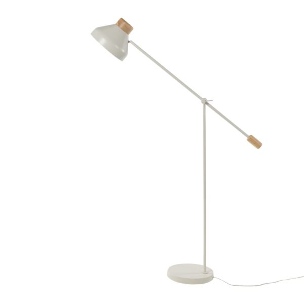 Arnold - Muted Grey Lever Arm Floor Reading Lamp