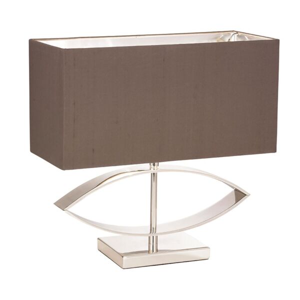 Endon Lighting - Tramini - TRAMINI - Silver Taupe Table Lamp With Shade