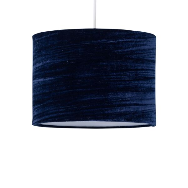 Modern Navy Blue Crushed Velvet 33cm Easy Fit Ceiling Light Shade Pendants