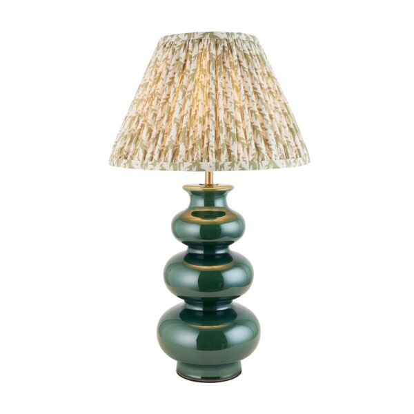 Endon Lighting - Monroe & Leaf 30cm - 116470 - Green Aged Brass Ceramic Table Lamp With Shade