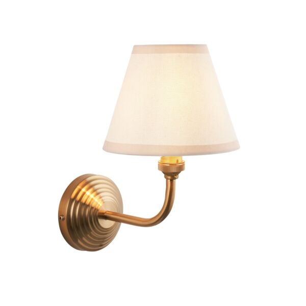 Endon Lighting - Obelisk Arc & Ivy 16cm - 115684 - Aged Brass Vintage White Wall Light