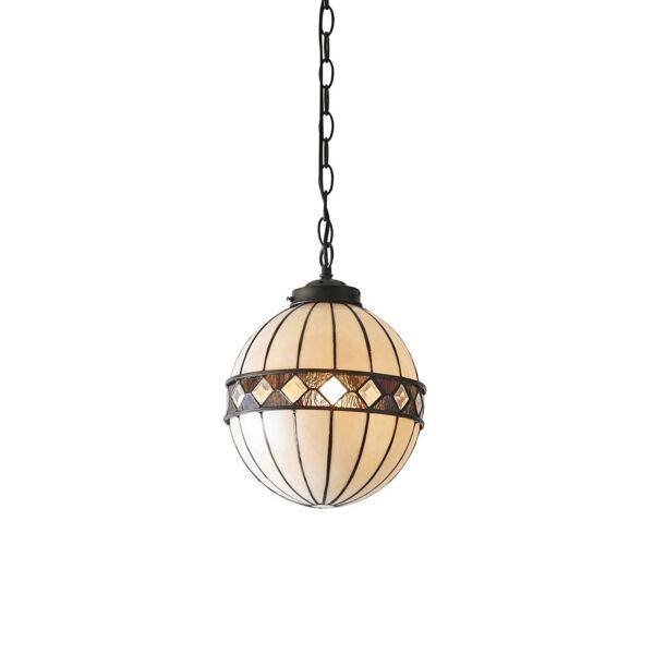 Interiors 1900 - Fargo - 67044 - Dark Bronze Tiffany Glass Ceiling Pendant Light