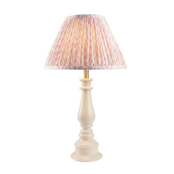 Endon Lighting - Myrtle & Leaf 30cm - 114955 - White Warm Brass Peach Table Lamp With Shade