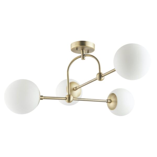 Nostalgia - Matt Antique Brass 4 Light Semi flush