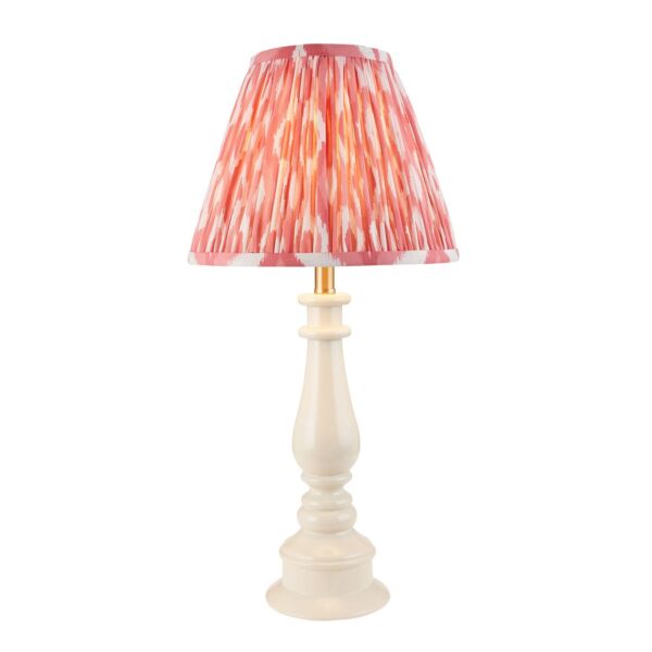 Endon Lighting - Myrtle & Ikat 25cm - 116322 - White Warm Brass Pink Table Lamp With Shade