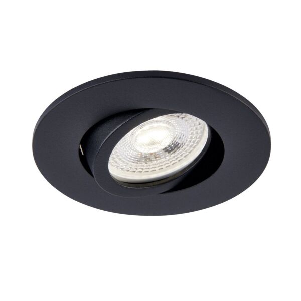 Saxby Lighting - Saxby ShieldONE 75 - 109806 & 111578 - Black Tilt Recessed Fire Rated Ceiling Downlight