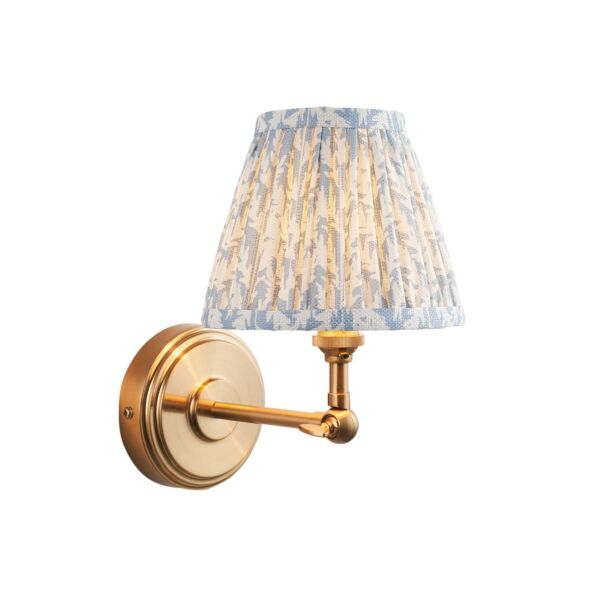Endon Lighting - Step Wing & Leaf 16cm - 115778 - Aged Brass Blue Wall Light