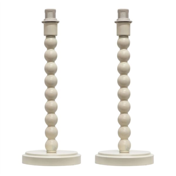 Set of 2 Bobbin - Ivory Table Lamp Base