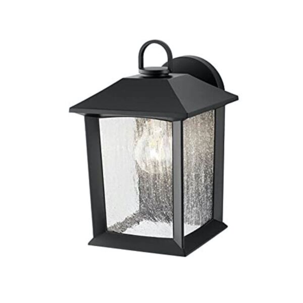Lutec - Ashton - 5284003012 - Black Clear Seeded Glass Outdoor Wall Light