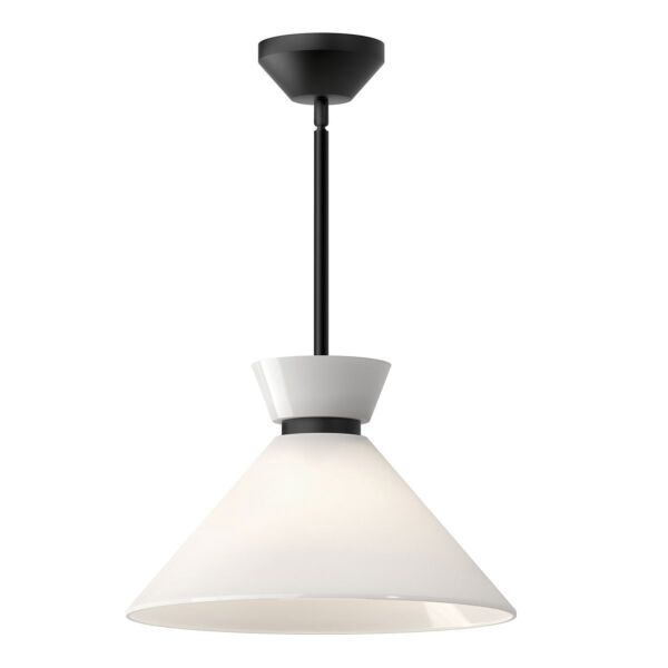 Elstead Lighting - Halston - ALM-HALSTON-P-M-BK - Black Opal Glass Ceiling Pendant Light