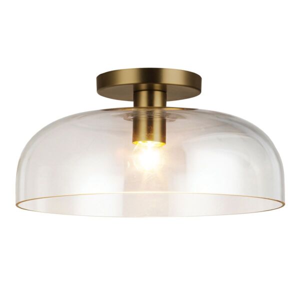 Elstead Lighting - Sylvia - ALM-SYLVIA-SF-BG-CL - Gold Clear Glass Flush Ceiling Light