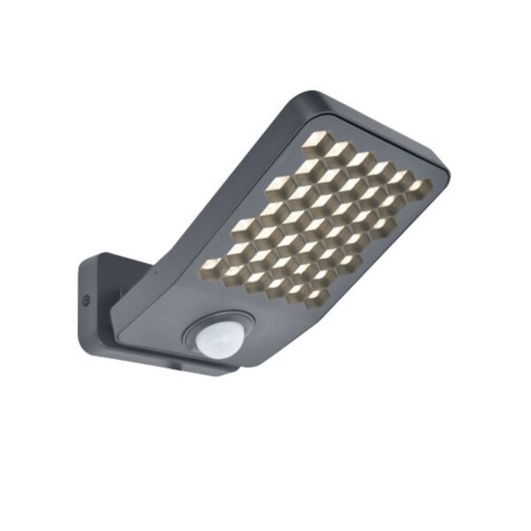 Set of 2 Atlantis - LED Dark Grey Clear IP54 Medium Outdoor Sensor Floodlights