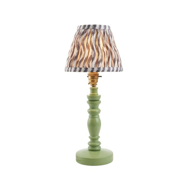 Endon Lighting - Bibury & Ripple 16cm - 115876 - Green Aged Brass Grey Table Lamp With Shade