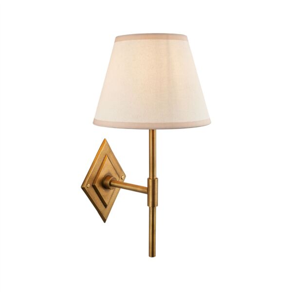 Endon Lighting - Diamond - 114165 - Antique Brass Vintage White Wall Light