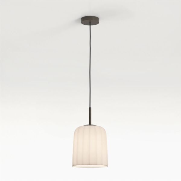 Astro Lighting - Veo - 1455006 - Bronze White Ribbed Glass Ceiling Pendant Light