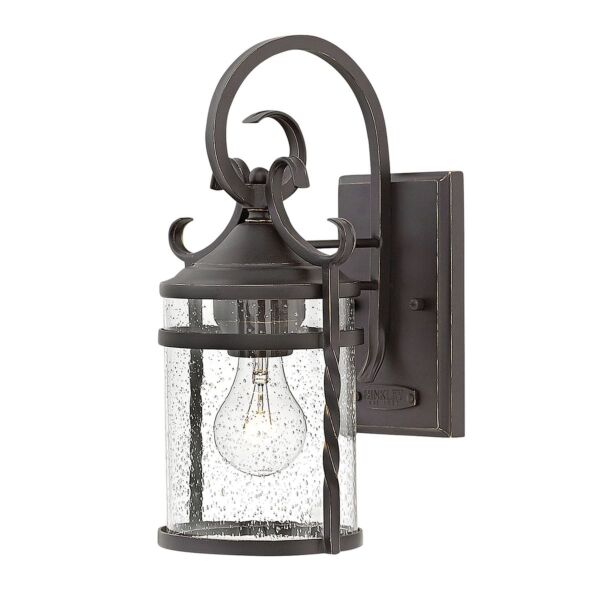 Hinkley Lighting - Casa - HK-CASA-S - Black Clear Seeded Glass IP44 Outdoor Wall Light