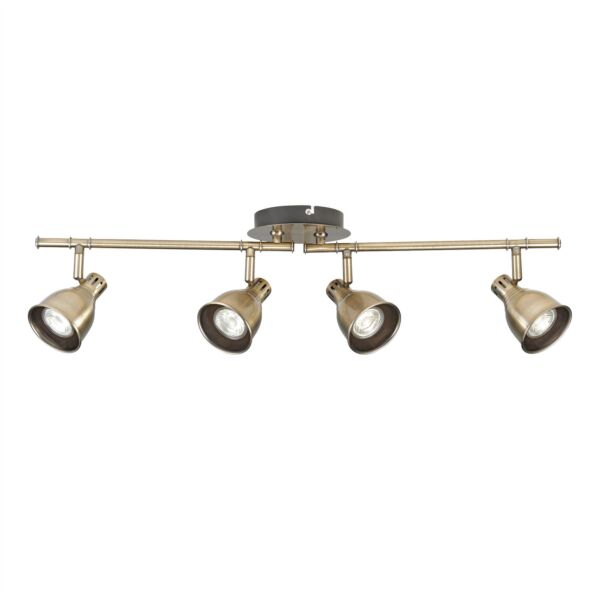 Colson - Antique Brass 4 Way Adjustable Ceiling Spotlight