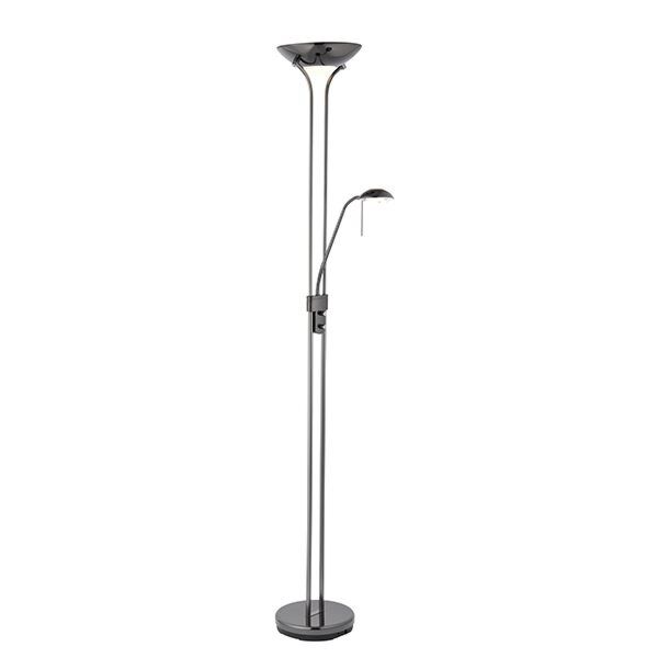 Endon Lighting - Rome - ROME-BC - Black Chrome Opal Glass Mother & Child Floor Lamp