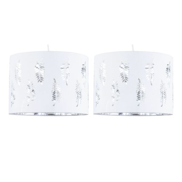 Set of 2 Fern - White Cut Out 30cm Pendant Lightshades