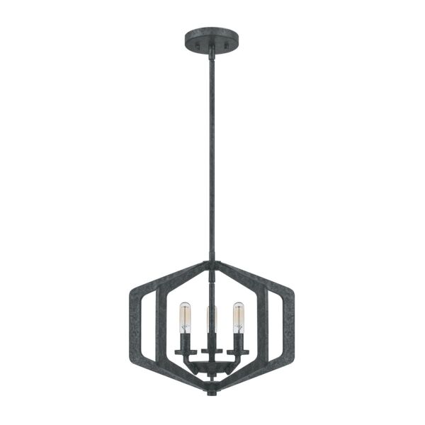 Quoizel Lighting - Vanguard - QZ-VANGUARD-3P-OK - Black 3 Light Ceiling Pendant Light