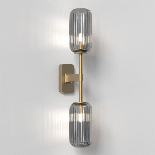 Astro Lighting - Tacoma Twin 1429008 - IP44 Antique Brass Wall Light Excluding Shade
