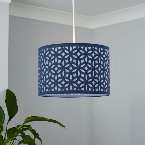 Navy Blue Laser Cut 30cm Pendant Lightshade