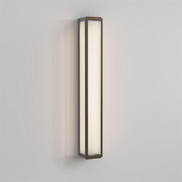 Astro Lighting - Boston - 1370012 - LED Bronze Clear Ribbed Glass IP44 Bathroom Strip Wall Light