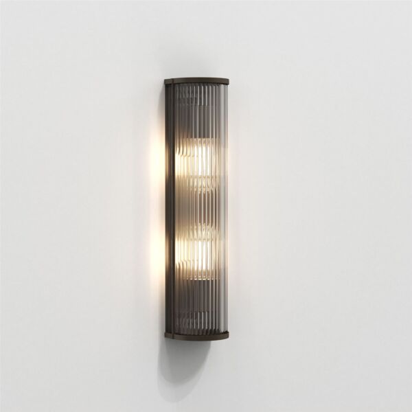 Astro Lighting - Avignon - 1427003 - Bronze Clear Ribbed Glass 2 Light Wall Washer Light